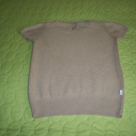 NWOT Halogen Light Beige Cashmere Sweater Short Sleeve - Picture 14 of 16